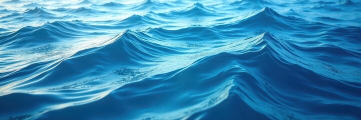 Wall Mural - abstract blue water texture; layered ocean waves, river flow , aqua, nature