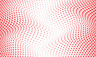 Aufkleber - abstract red big to small star wave pattern can be used background.