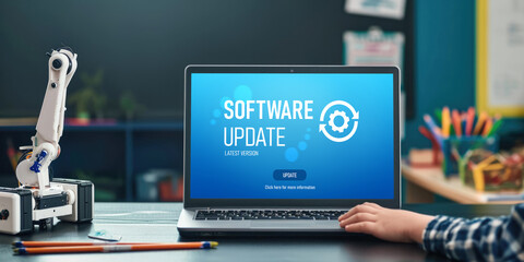 Aufkleber - software update on computer for brisk version of device software upgrade