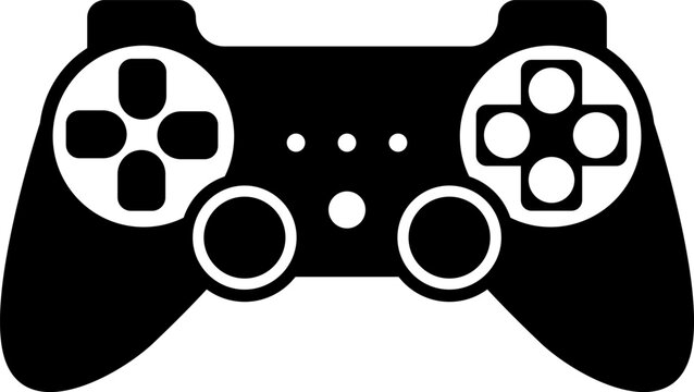 Games icon vector. Gamepad New concept. Black and white game controller symbol trendy flat and simple style icon for web site design, logo, app, game UI isolated on white background.