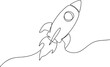 © Chaya - SingleLine Rocket Drawing Spacecraft Launch, Startup, Innovation