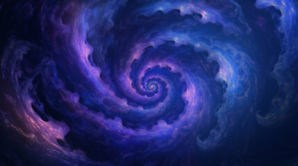 Aufkleber - A hypnotic spiral pattern with shifting shades of blue and violet