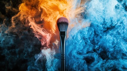 Wall Mural - Makeup Brush in a Smoky Dream: A Colorful Abstract