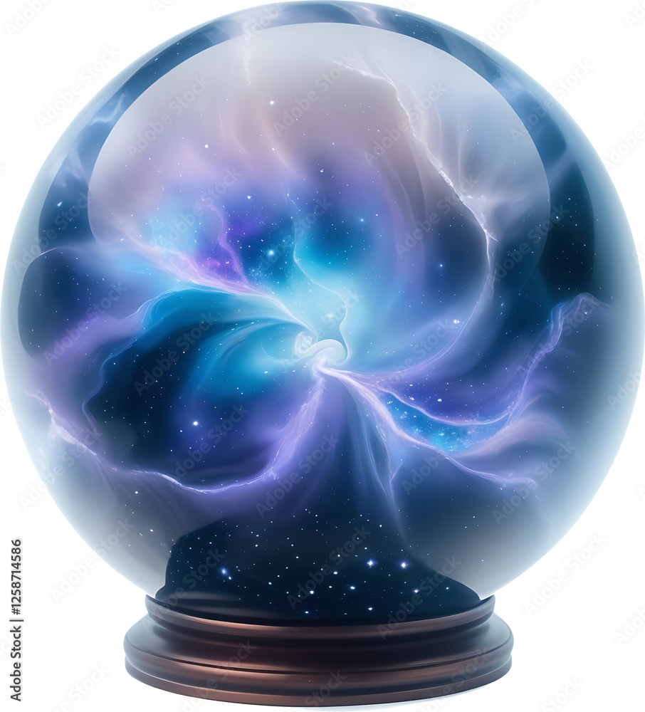 magic crystal ball on dark color isolated on transparent background