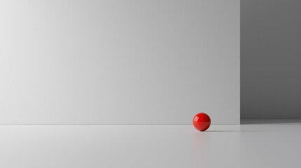 Aufkleber - A minimalist abstract composition with a single red dot against a vast, empty white space.