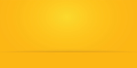 Poster - yellow background abstract with Gradient in empty room studio, Yellow empty room studio gradient used for background, yellow background studio