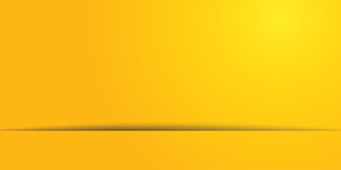 Poster - yellow background abstract with Gradient in empty room studio, Yellow empty room studio gradient used for background, yellow background studio