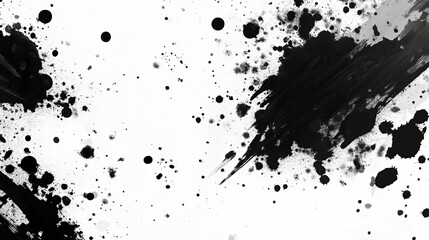Poster - A monochrome abstract piece with high-contrast black and white splatters