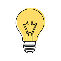 Wall Mural - Light bulb continuous one line drawing. Lightbulb in simple linear style. Idea, brainstorm concept. Vector illustration.