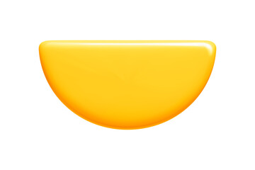 Poster - Yellow 3d callout banner shaped like semicircle with glossy rounded edges. Vector message bubble displays gradient shading and luminous highlight for social media post, presentation, interface design.
