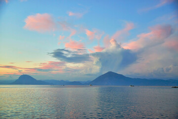 Wall Mural - sunset over the sea in Patras