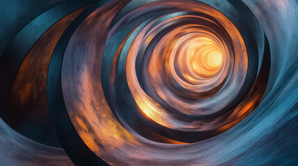 Poster - A series of interwoven, concentric circles forming a mesmerizing abstract compositio