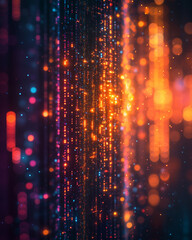 Poster - Complex quantum encryption visualization with vivid colors and patterns