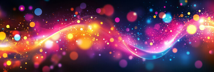Aufkleber - Abstract background with glowing lights and colorful bokeh,