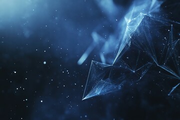 Fototapete - Abstract network structure in deep blue space