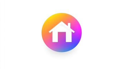 Poster - Colorful home icon graphic design