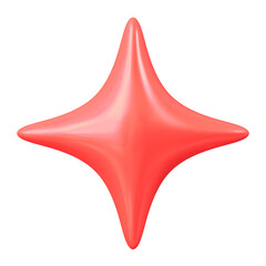 Wall Mural - 3d red bling png shape sticker, transparent background