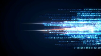 Abstract Glowing Binary Code Background