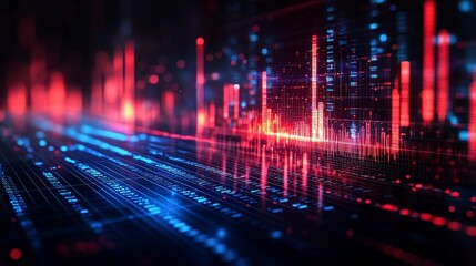 Poster - An intriguing view of a data network bathed in bright energy colors portrays the connectivity and vitality of information in today's digital world.