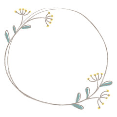 Wall Mural - leafy doodle frame design element