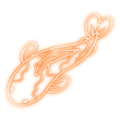 Wall Mural - neon koi carp fish sticker design element