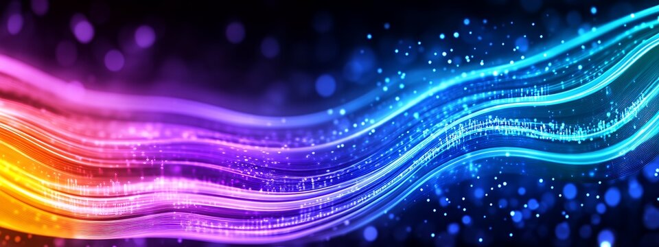 Abstract Multicolored Wavy Lines Background