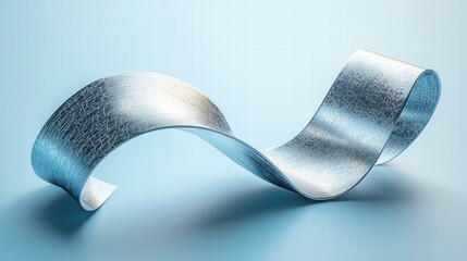 Poster - Abstract silver ribbon. AI.