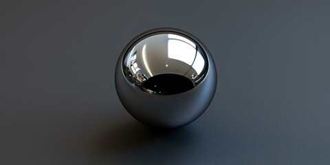 Poster - Polished sphere on a dark surface. AI.