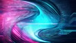 © Walton - abstract blue mint and pink background with interlaced digital glitch and distortion effect futuristic cyberpunk design retro futurism webpunk rave 80s 90s cyberpunk aesthetic techno neon colors