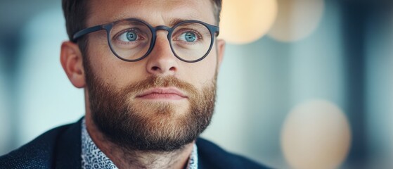 Sticker - close-up of a businessman wearing glasses