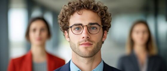 Sticker - confident man with colleagues in the background