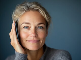 Wall Mural - woman talking on her cell phone