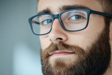 Wall Mural - portrait of a man with glasses and a beard