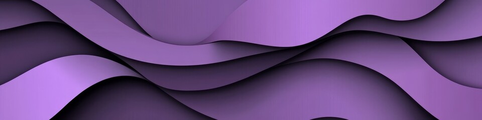 Poster - 3D Render, Abstract Background With Lavender Gradient, Flowing Lines, Minimalist Design, Soft Waves