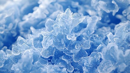 Aufkleber - Abstract blue ice crystals, close-up, winter background, nature texture