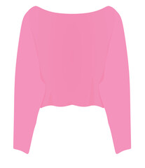 Wall Mural - Pink  off shoulder sweater. vector illustration