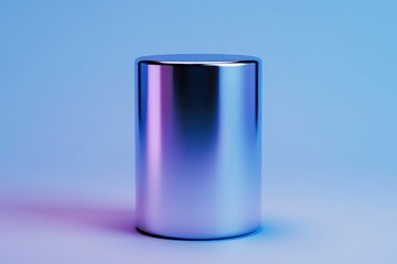 Poster - Illuminated metallic cylinder studio setup 3d render abstract aesthetic close-up digital art concept