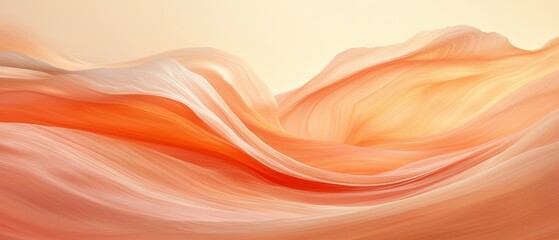 Poster - Flowing waves of warm colors abstract art digital illustration soft tones aesthetic perspective serenity concept