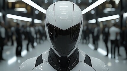Poster - Futuristic Robot in Modern Lobby