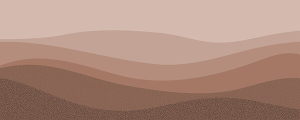 Aufkleber - Abstract background wave landscape in trendy grain texture of mocha mousse color. Vector illustration 
