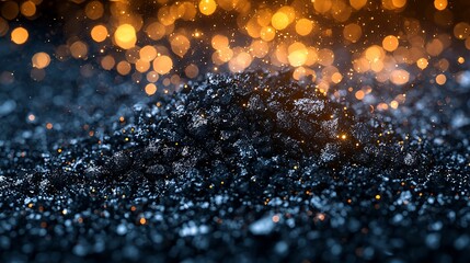 Poster - Glowing embers pile, dark background, bokeh.  Use website header