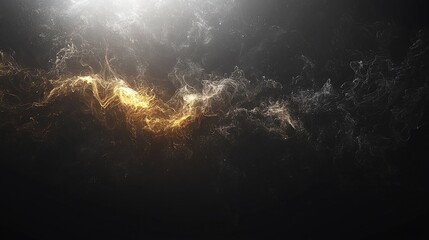 Aufkleber - Golden energy swirls in dark space, abstract background for design