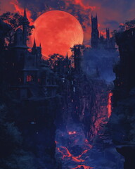 Wall Mural - festive landscape Dark Fantasy Daydreampunk --chao_001