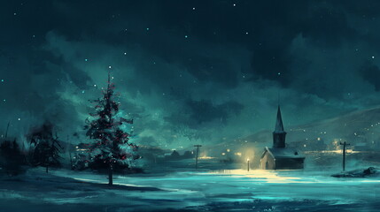 Wall Mural - festive landscape neo-minimalism cripplepunk --cha_001