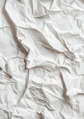 Wall Mural - Crumpled white paper texture background design