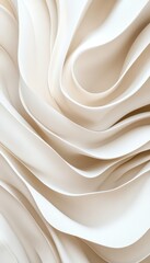 Poster - Abstract Minimalist Background, Gentle Beige Cream Wave Gradient, 3D Low Profile Style for Design