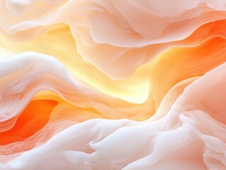 Poster - Flowing abstract waves digital art soft color palette warm environment artistic viewpoint fluid concept