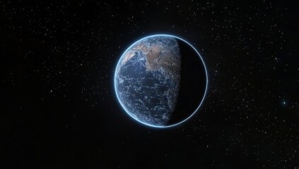 Wall Mural - planet earth, space, night, orbit, digital, glowing, background, stars, science, astronomy, educatio