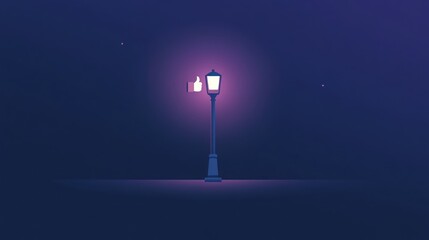 Wall Mural - Night lamp with like gesture, simple illustration