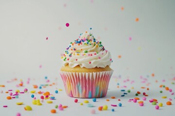 Wall Mural - Colorful Birthday Cupcake